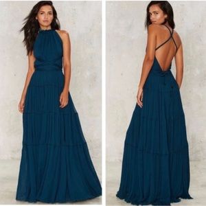 NWOT Nasty Gal Forest Green Bacall Maxi Dress No longer available